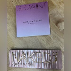 MAKEUP LOT Urban Decay Naked3 Palette & Anastasia Beverly Hills Sugar Glow Kit